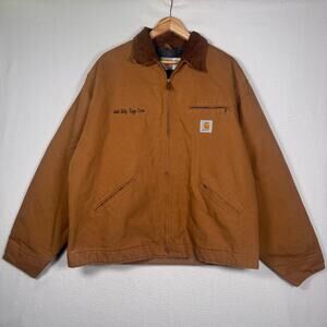 Vintage CARHARTT Mens 6BLJT USA Detroit Jacket Blanket Lined Duck 50 TALL Brown